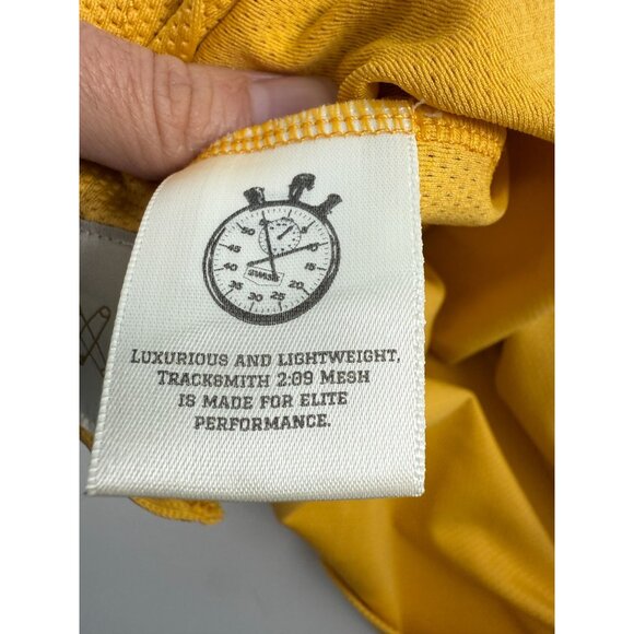 Tracksmith Womens Singlet Strata Yellow Navy Size Large - Picture 7 of 7